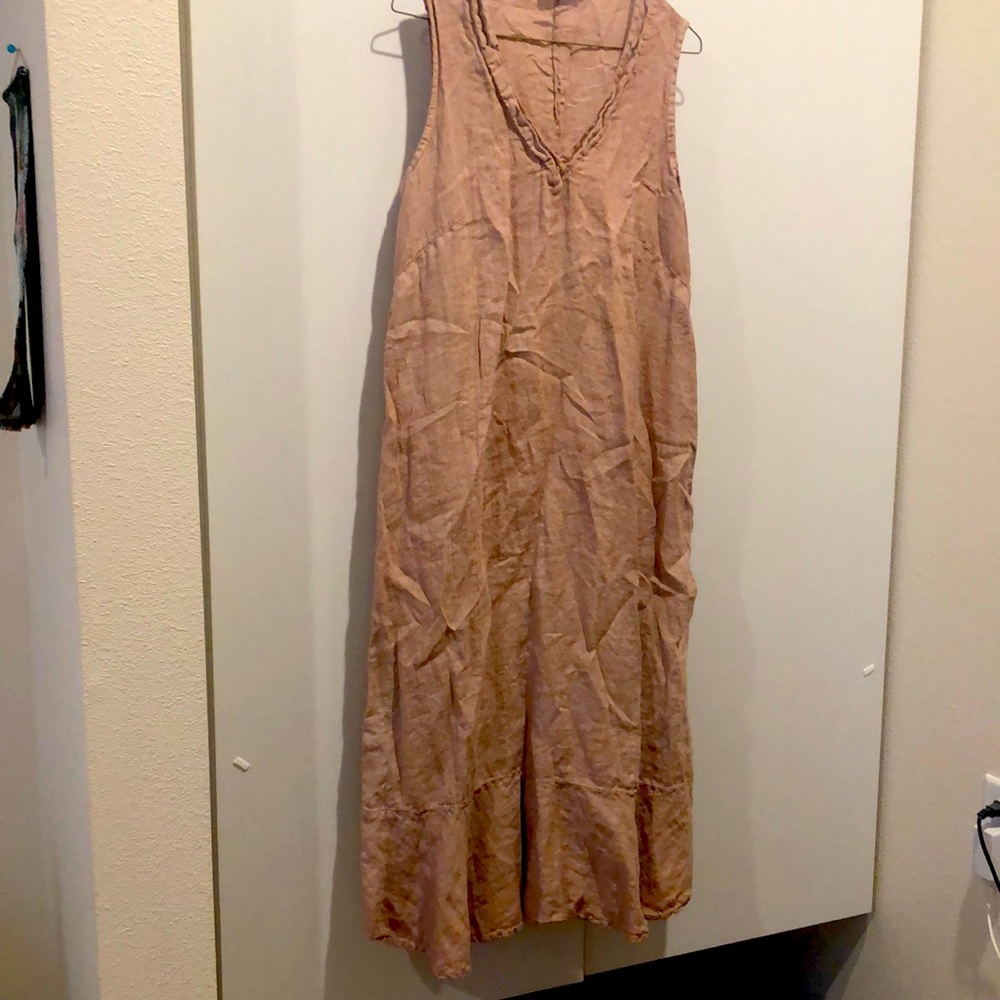 Dusty Rose Linen Dress